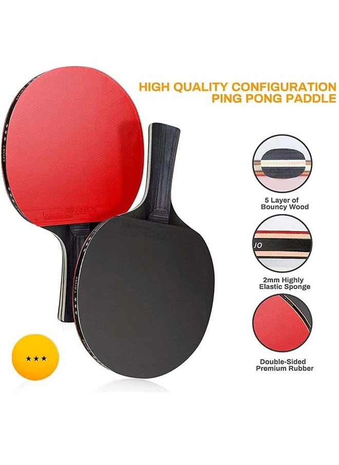 UNUNS Ping Pong Paddle Set,Professional Table Tennis Paddles Kit For 2 Player-2 Table Tennis Rackets,3 Ping Pong Balls And Portable Case,Ping Pong Rackets For Kids Adults Home Indoor Outdoor Play  - Image 2