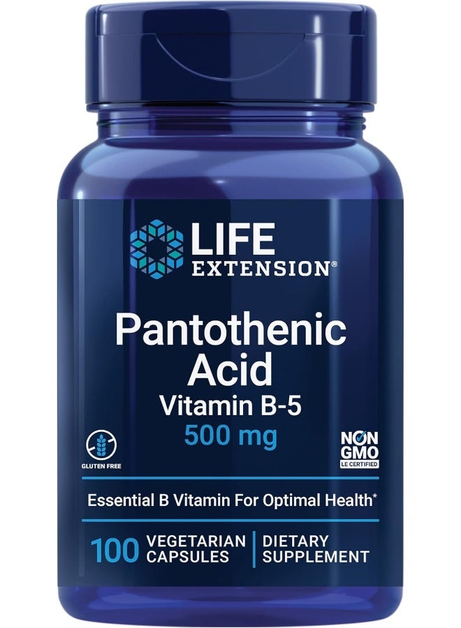 Life Extension حمض البانتوثينيك من لايف إكستينشن 500 ملغ - Image 1