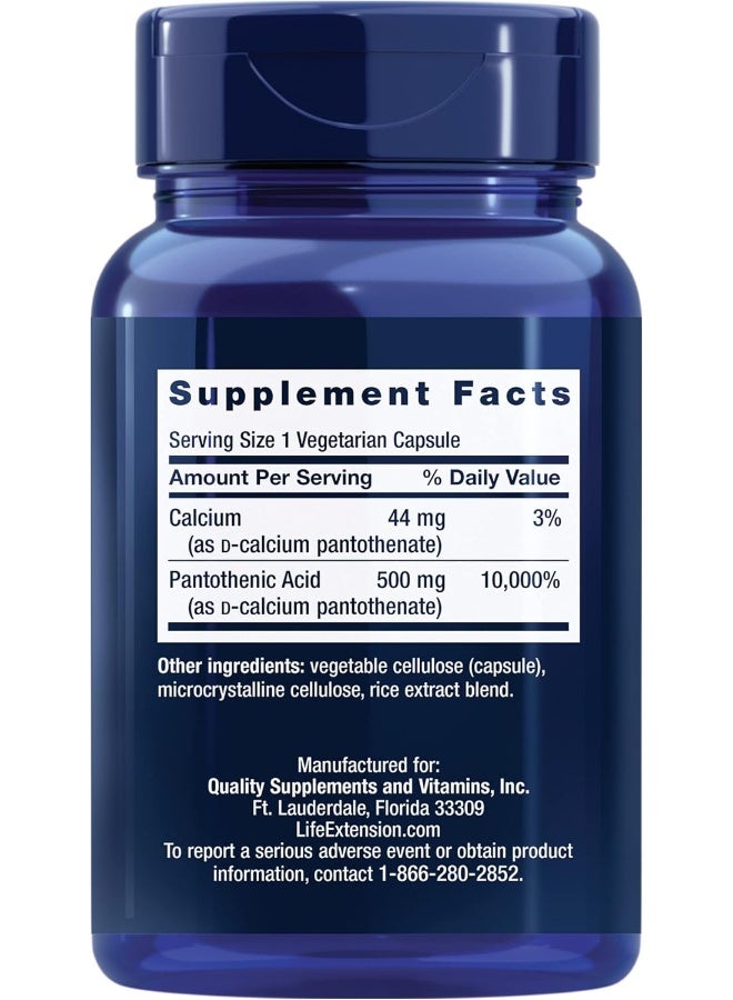 Life Extension حمض البانتوثينيك من لايف إكستينشن 500 ملغ - Image 2