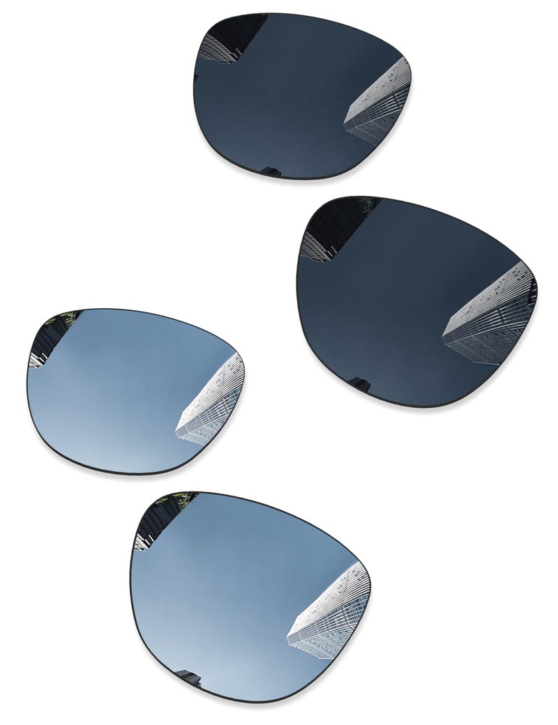 Combine8 2 Pairs Ploarized Replacement Lenses for Oakley Frogskins OO9013/Frogskins LX OO2043/Frogskins Mix OO9428/Frogskins Range OO9284 Sunglasses - Black + Silver Titanium - Image 1