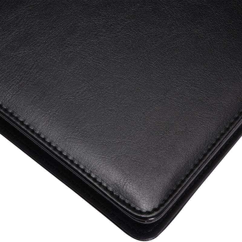 RHCSZ Padfolio/Portfolio Folder Clipboard,Resume/Interview Document Organizer & Business Card Holder Slot/Letter/A4 Size Writing Pad Holder,Faux Leather Office Conference Notepad Clip Boards, Black - Image 3