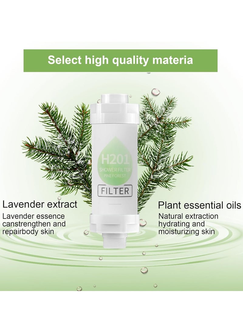 H201 Shower Head Filter - Vitamin C Shower Infuser , Hard Water Softener, Chlorine & Fluoride Shower Filter, Water Purifying Filtered Shower Head with Beads, Reduce Hair Loss & Dry Skin Ideal for Hard Water  - Image 2