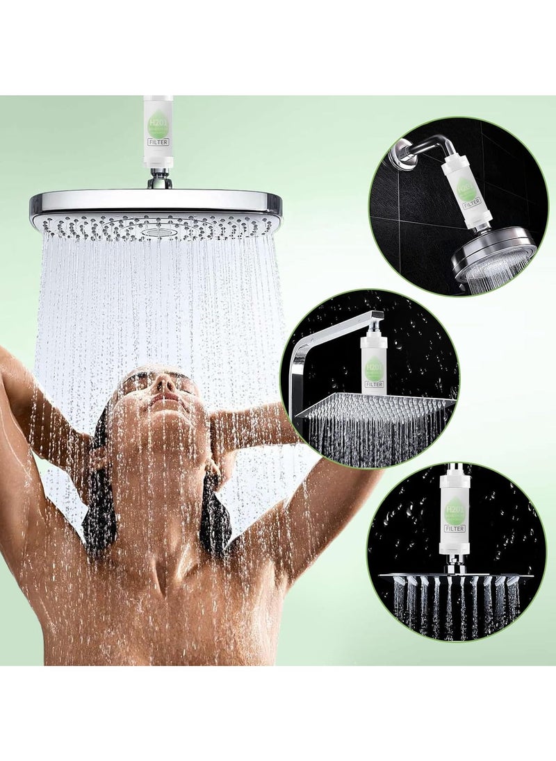 H201 Shower Head Filter - Vitamin C Shower Infuser , Hard Water Softener, Chlorine & Fluoride Shower Filter, Water Purifying Filtered Shower Head with Beads, Reduce Hair Loss & Dry Skin Ideal for Hard Water  - Image 3