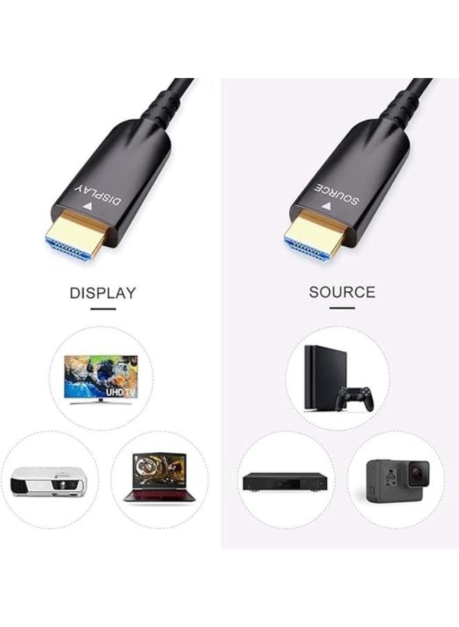10m HDMI 2.1 Fiber Optic Cable – Ultra High-Speed – Supports 8K@60Hz, 4K@120Hz & 144Hz – 48Gbps Bandwidth – Ideal for Gaming and Home Entertainment - Image 2