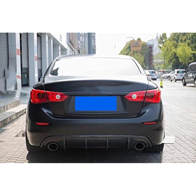 AUSMILA مجموعة شفة المصد الخلفي اللامع الأسود من ABS لسيارة إنفينيتي Q50 2014 2015 2016 2017 - Image 5