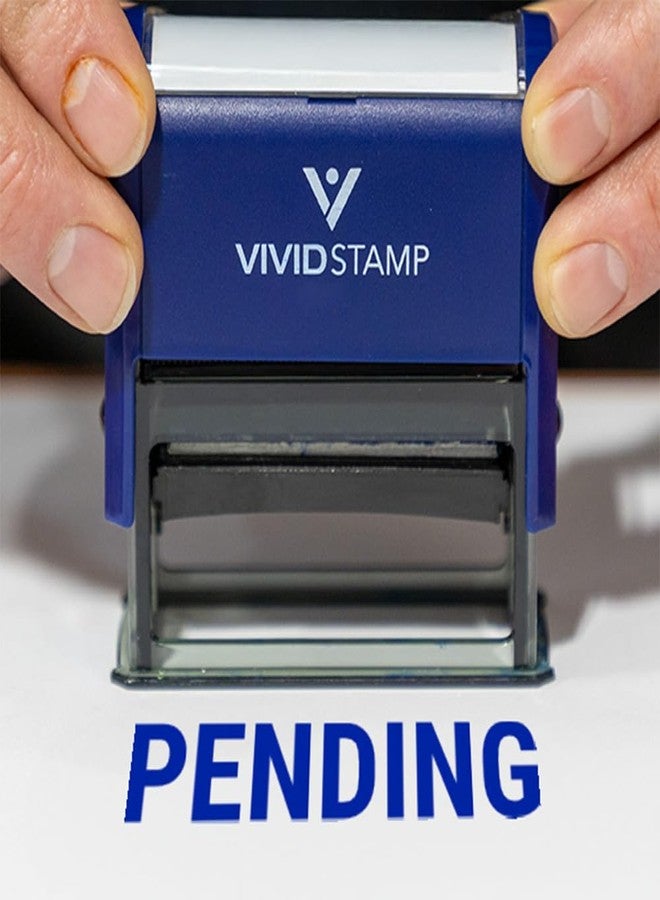 Vivid Stamp Pending Self Inking Rubber Stamp (Blue Ink) - Medium - Image 5