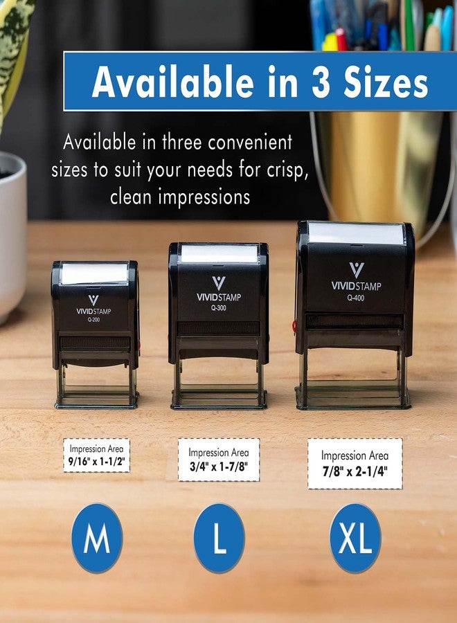 Vivid Stamp Pending Self Inking Rubber Stamp (Blue Ink) - Medium - Image 3