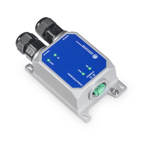 MokerLink IP67 Outdoor 10 Gigabit PoE Injector 10100M1G25G10Gbps DC4857V in Max 120W IEEE 8023 afatbt PoE Out Max 90W Wall Mount Metal Waterproof - Image 1