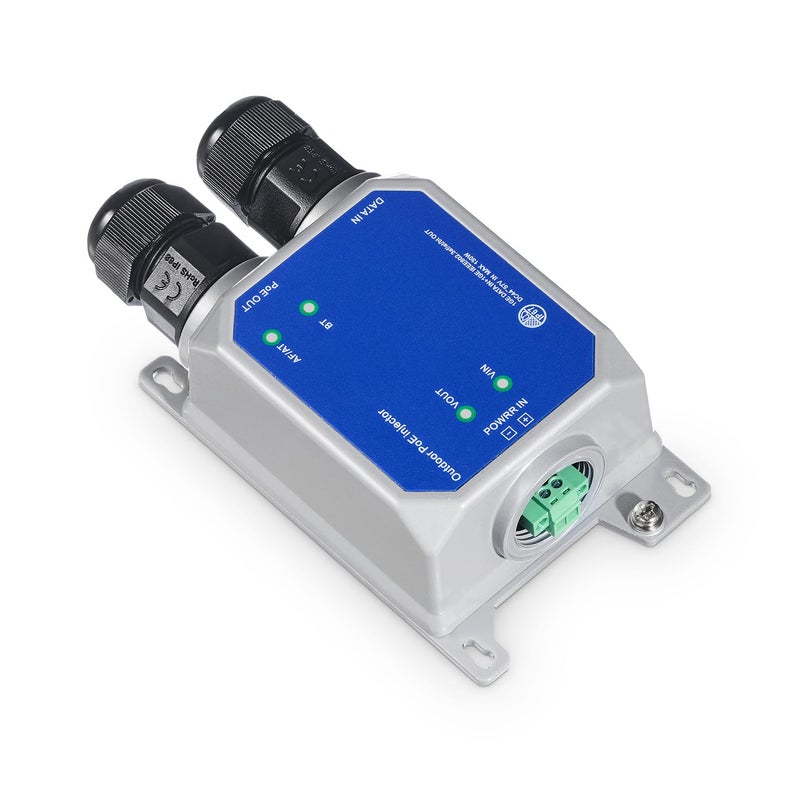 MokerLink IP67 Outdoor 10 Gigabit PoE Injector 10100M1G25G10Gbps DC4857V in Max 120W IEEE 8023 afatbt PoE Out Max 90W Wall Mount Metal Waterproof - Image 2