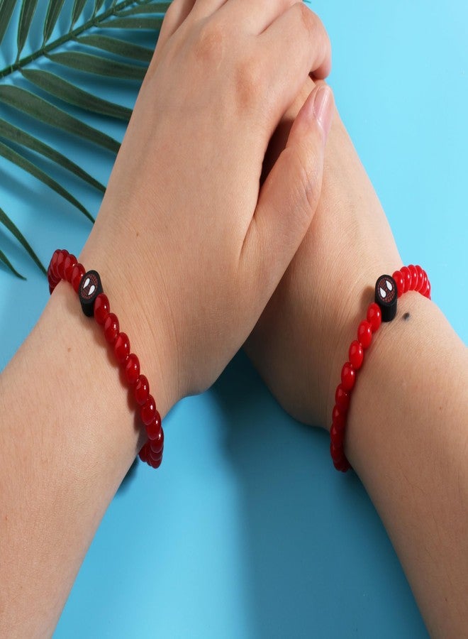 QqzsJewls Spider Superhero Matching Bracelets for Mom Son First Day of School Kindergarten Bracelets Gifts for Mama Mini Mommy and Me Comfort Jewelry Christmas Birthday Back to School Gifts Red - Image 4