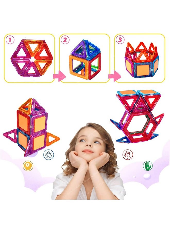 FunBlast FunBlast Magnetic Blocks for Kids, 38 Pcs Magnetic Tiles Assembling & Construction Toys for Kids, DIY STEM Toy for 3+ Years Kids, Boys, Girls, Educational Learning Toys & Games (Multicolor)  - Image 4