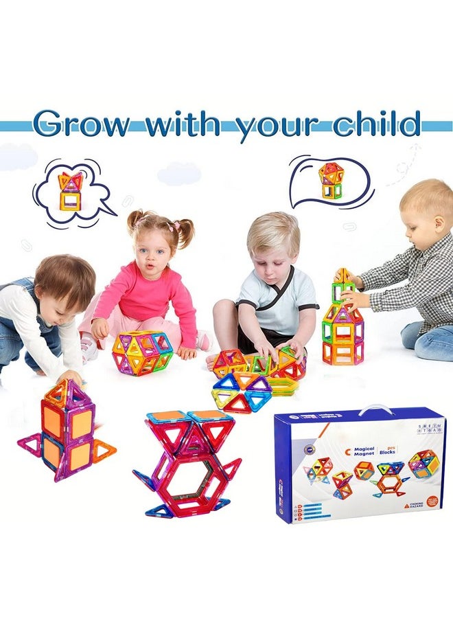 FunBlast FunBlast Magnetic Blocks for Kids, 38 Pcs Magnetic Tiles Assembling & Construction Toys for Kids, DIY STEM Toy for 3+ Years Kids, Boys, Girls, Educational Learning Toys & Games (Multicolor)  - Image 5