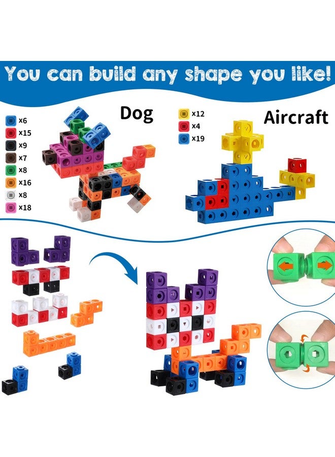Poen مكعبات ربط بوان 800 قطعة لعد الرياضيات، مكعبات ملونة تعليمية، لعبة مكعبات متصلة، تعليم الرياضيات للأطفال من 4 إلى 8 سنوات، نشاط STEM - Image 5