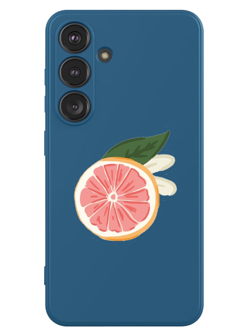 Theodor Protective Slim Fit Case Liquid Silicone Cover with Full Body Protection Anti-Scratch Shockproof Case For Samsung Galaxy S24 Plus (Blue) - Grapefruit - Image 1