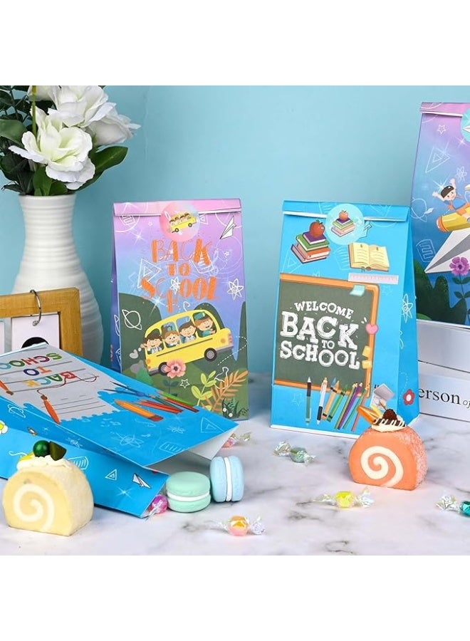 Kidzilla Back to School Gift Bags with Stickers for Classroom Welcome Treats and Party Favors - 12 Gift Bags in 2 Designs with 18 Stickers - Image 4