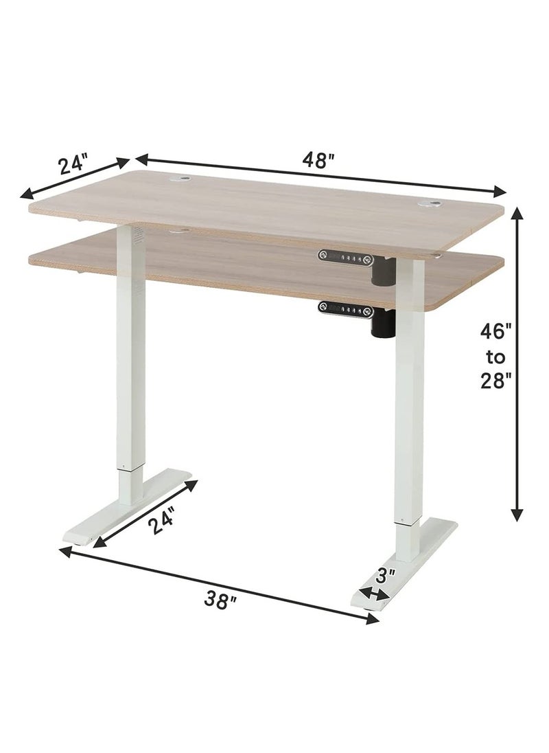 Royal Polar - RoyalPolar Sit Stand Home Office Ergonomic Electric Standing Desk Lifting Computer Desk Intelligent Workstation with 4 Height Memory Controller with Headphone Hook 120CM, Natural - Image 1