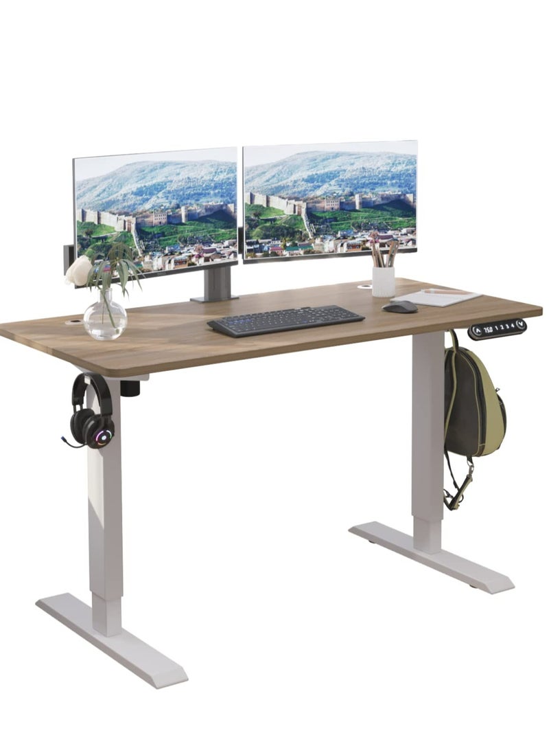 Royal Polar - RoyalPolar Sit Stand Home Office Ergonomic Electric Standing Desk Lifting Computer Desk Intelligent Workstation with 4 Height Memory Controller with Headphone Hook 120CM, Natural - Image 1