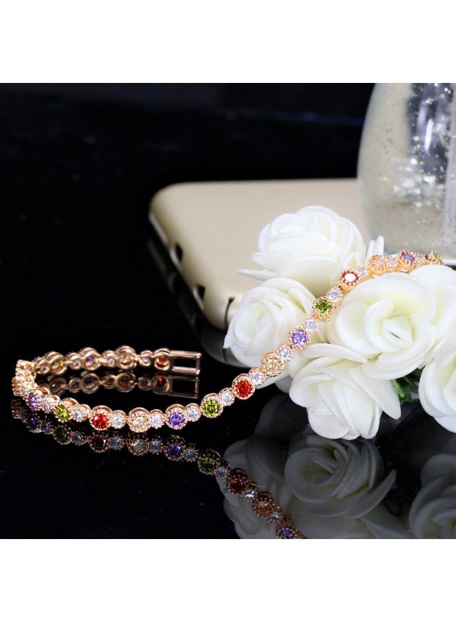Ciara European and American popular noble color 3A zircon bracelet, environmentally friendly copper electroplating, real gold color preservation - Image 5
