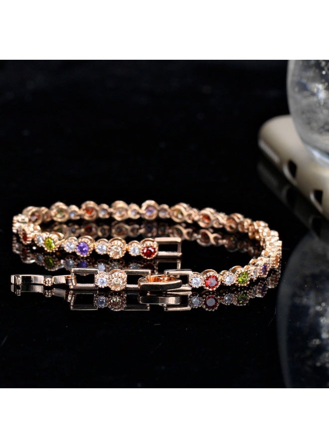 Ciara European and American popular noble color 3A zircon bracelet, environmentally friendly copper electroplating, real gold color preservation - Image 4