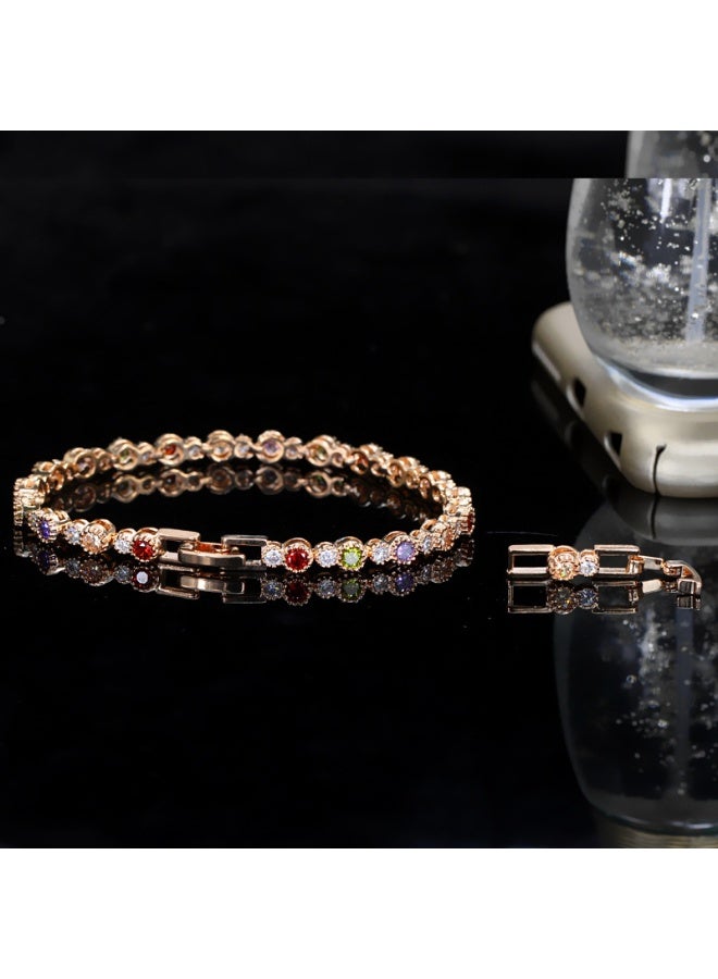 Ciara European and American popular noble color 3A zircon bracelet, environmentally friendly copper electroplating, real gold color preservation - Image 3