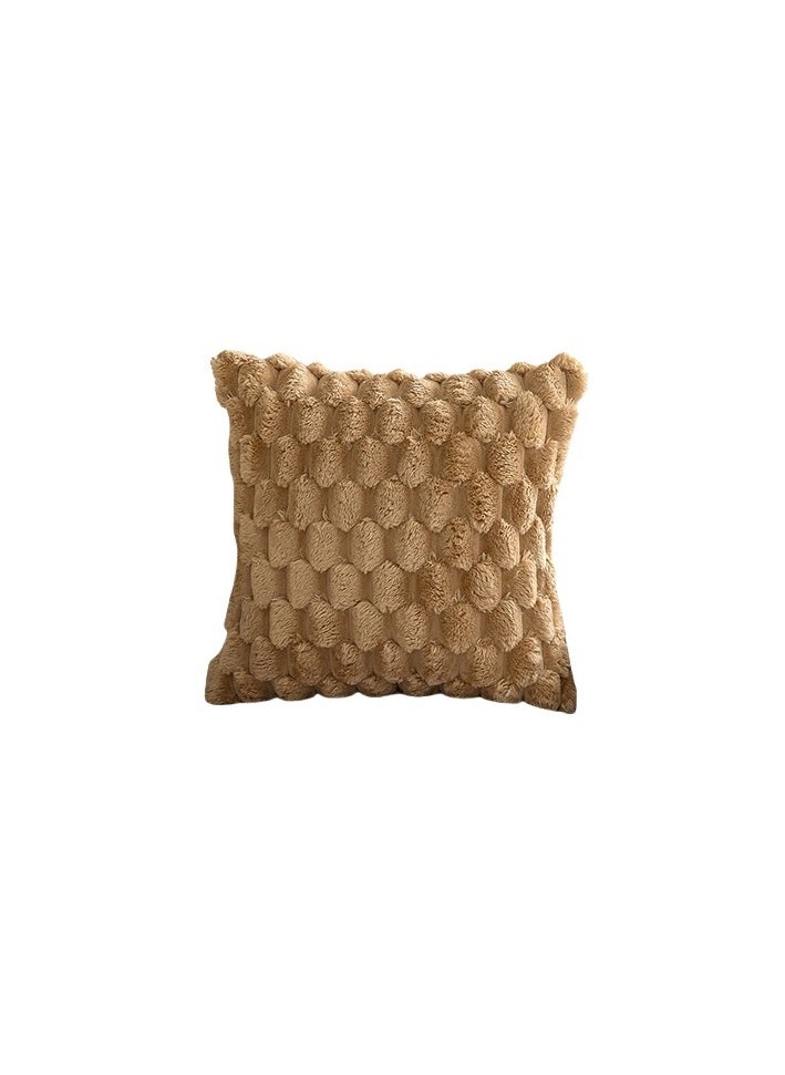 Generic Set Of 2  Simple Plush Solid Color Throw Pillow Cover for Living Room,  Soft Throw Cushion Cover Decorative Pillow Case Solid , 45cm x 45cm Suitable For Home Sofa Car  - Image 5