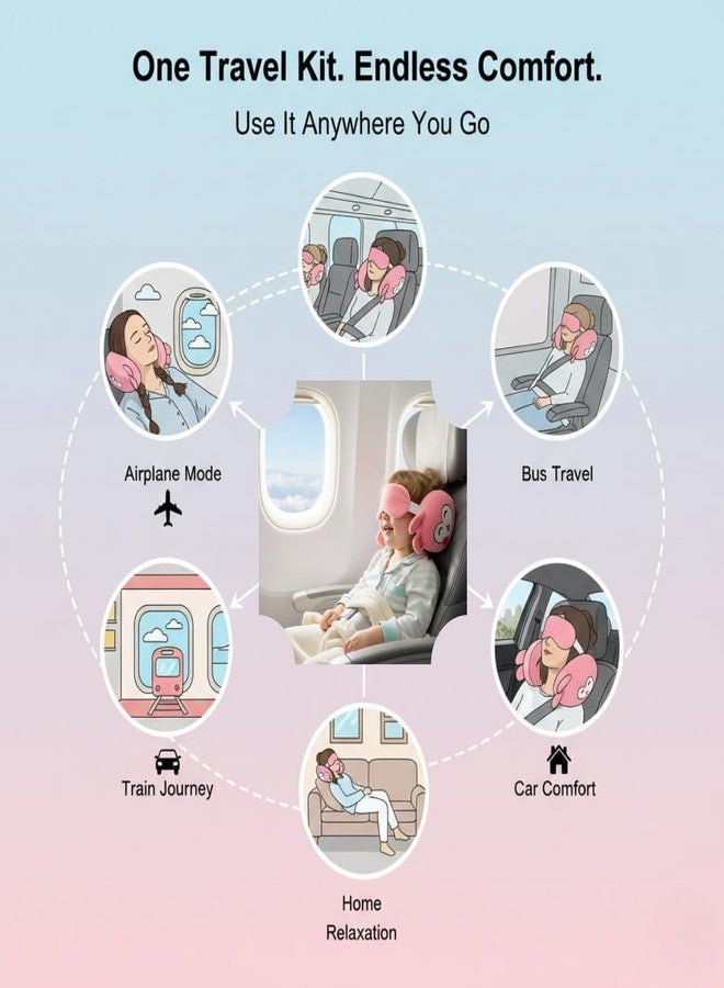 EGNORE 2 in 1 Travel Pillow with Eye Mask, Perfect Size for Travel, Soft Memory Foam Neck & Lumbar Support Pillow use in Flights, Car, Train, Office & Home Relaxation - Image 5