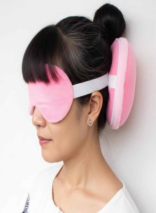 EGNORE 2 in 1 Travel Pillow with Eye Mask, Perfect Size for Travel, Soft Memory Foam Neck & Lumbar Support Pillow use in Flights, Car, Train, Office & Home Relaxation - Image 1