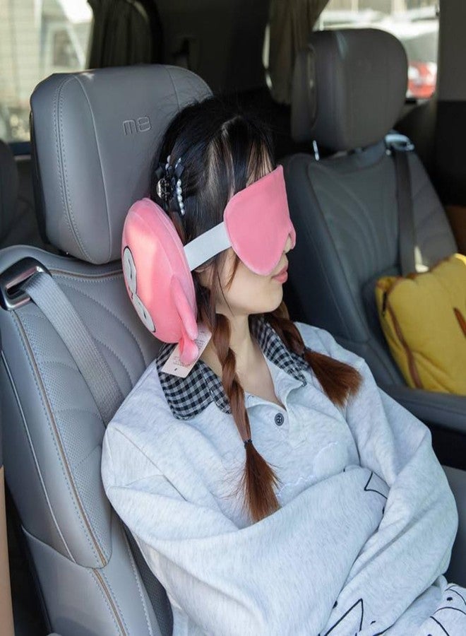 EGNORE 2 in 1 Travel Pillow with Eye Mask, Perfect Size for Travel, Soft Memory Foam Neck & Lumbar Support Pillow use in Flights, Car, Train, Office & Home Relaxation - Image 4