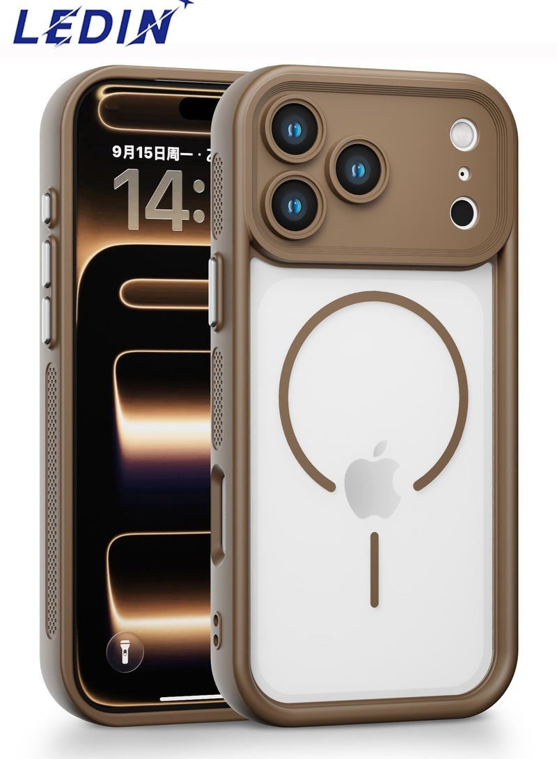 LEDIN MagSafe Shockproof Hybrid Case for iPhone 17 Pro Max Camera Protector Transparent Back - Image 1