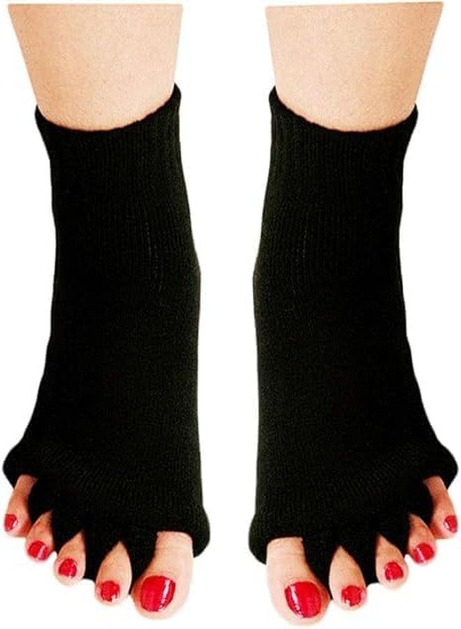 VINATOSLA Foot Alignment Socks Men & Women | Five Toe Separator | Foot Pain Relief | Bunion Corrector | Plantar Fasciitis | Improving Posture & Increasing Flexibility | Free Size | 1 Pair - Image 1