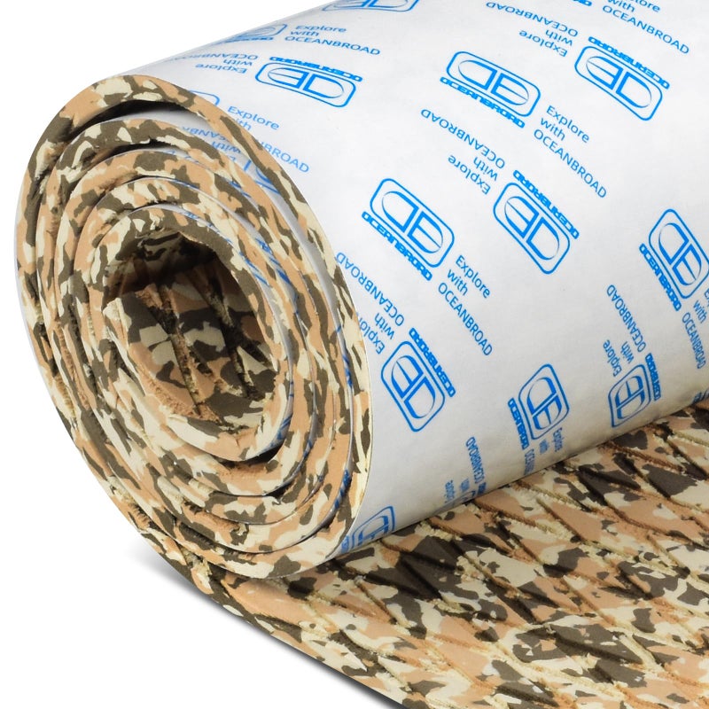 OCEANBROAD Self-Adhesive 48''x16'' Camouflage Boat Flooring Non-Slip EVA Foam Sheet Marine Grip Mat for Jon Boats Surfboard SUP Paddle Board Kayak Yacht, Camo Brown - Image 1
