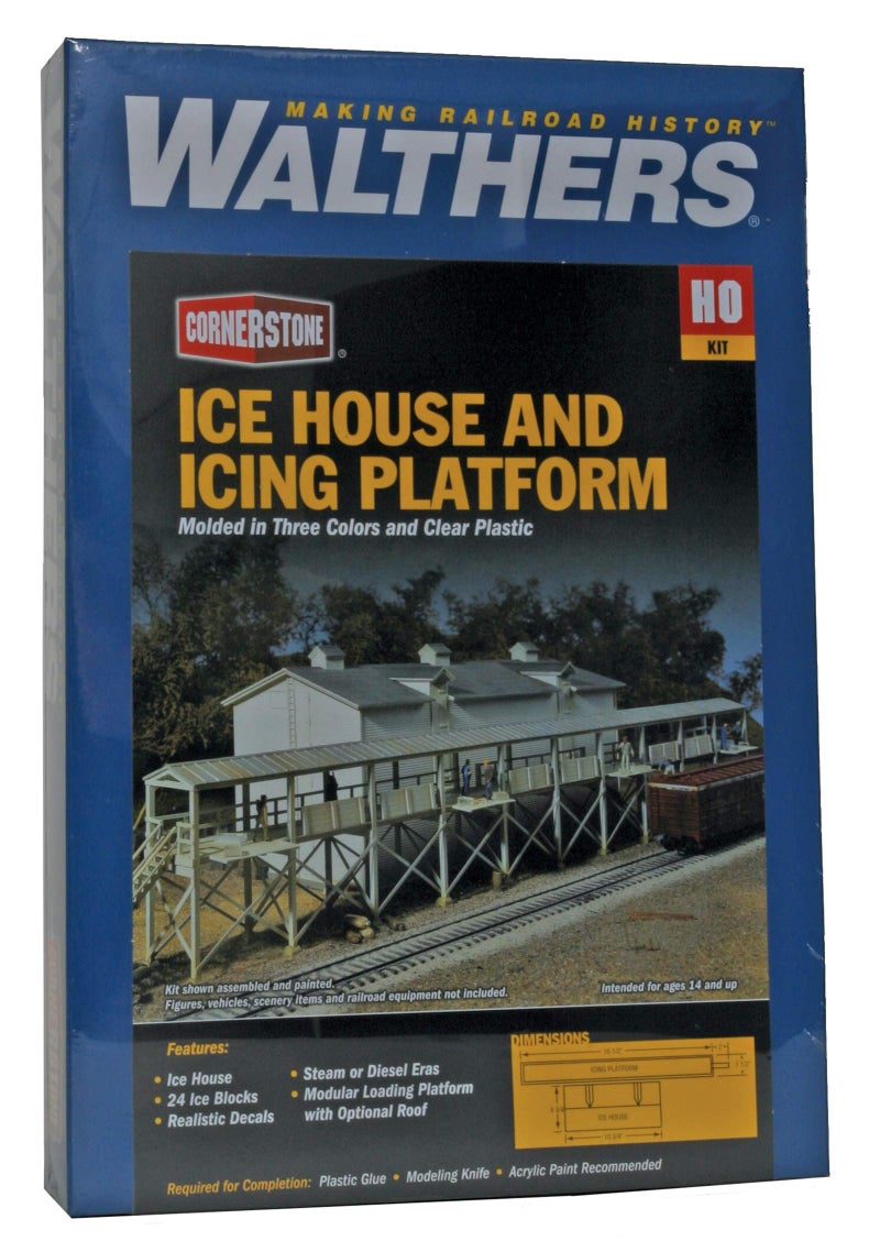 Walthers Cornerstone Series Kit HO Scale Ice House and Icing Platform,grey, 8 - Image 2