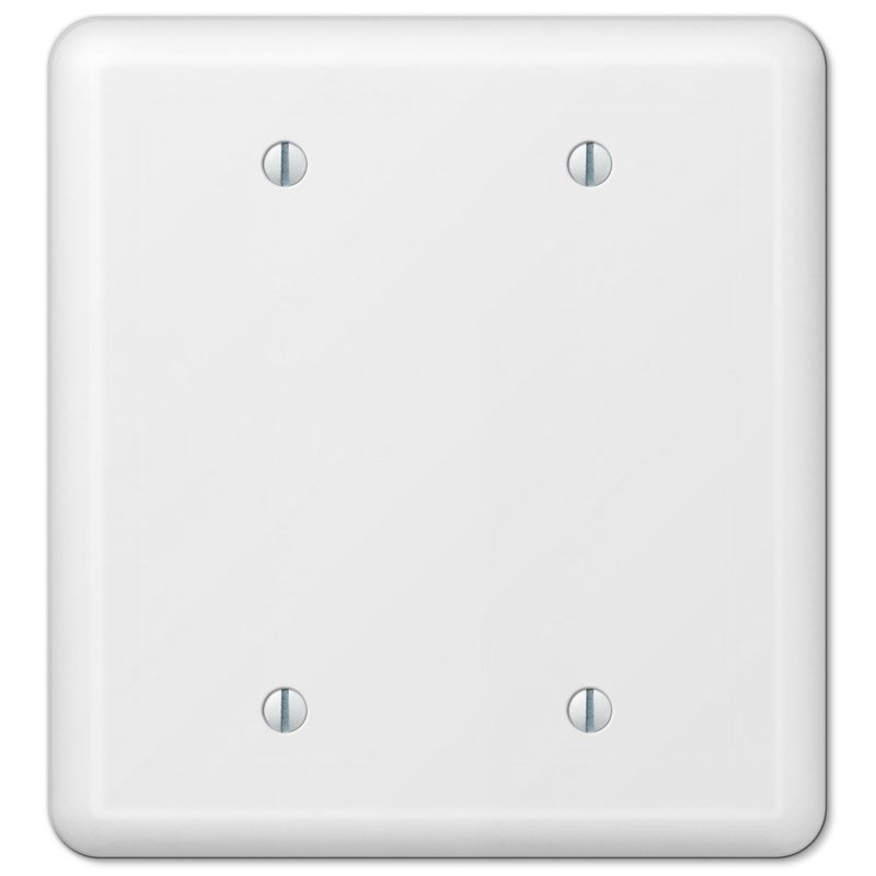 AMERELLE 935BBW Devon Double Blank Steel Wallplate in White - Image 4