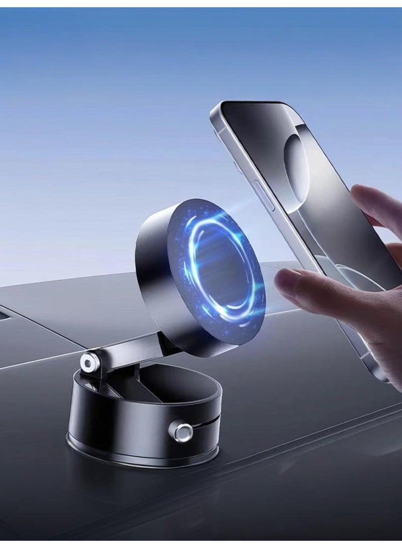 360° Rotatable Vacuum Suction Magnetic Car Phone Holder for Magsafe & Android Strong Grip Hands-Free Use in Car Gym Home  - Image 3