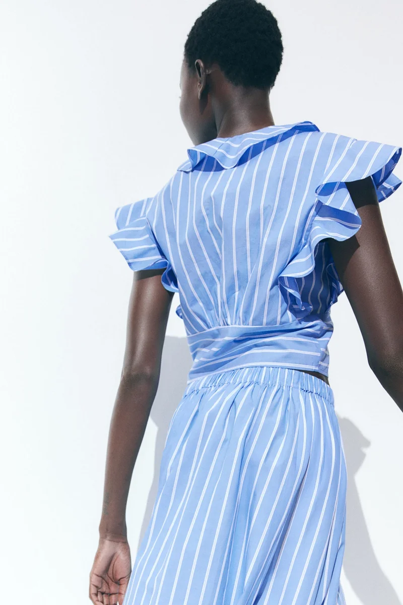 H&M Tie-front poplin blouse