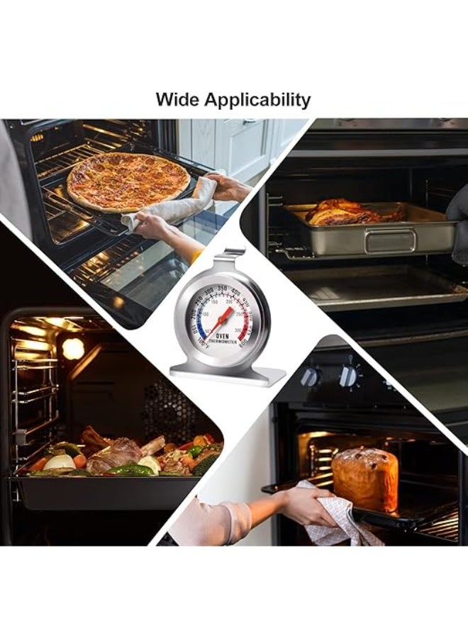 eWINNER Precision Oven Thermometers Large Dial Oven Grill Monitoring Cooking Thermometer with Dual-Scale 50-300°C/100-600°F for BBQ Baking, Hooks or Stands Alone Thermometers Durable Steel - Image 2