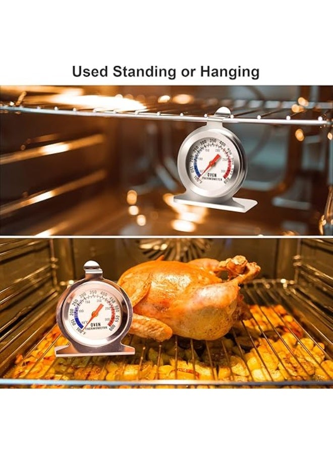 eWINNER Precision Oven Thermometers Large Dial Oven Grill Monitoring Cooking Thermometer with Dual-Scale 50-300°C/100-600°F for BBQ Baking, Hooks or Stands Alone Thermometers Durable Steel - Image 4