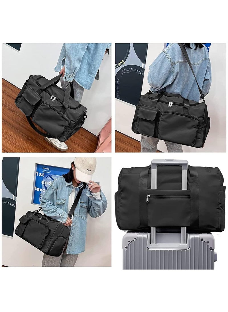 Arabest - Travel Duffel Bag with Shoes Compartment Sports Gym Bag with Dry Wet Separated Pocket for Men and Women, Overnight Bag Weekender Bag Training Handbag Yoga Bag (black) - Image 1