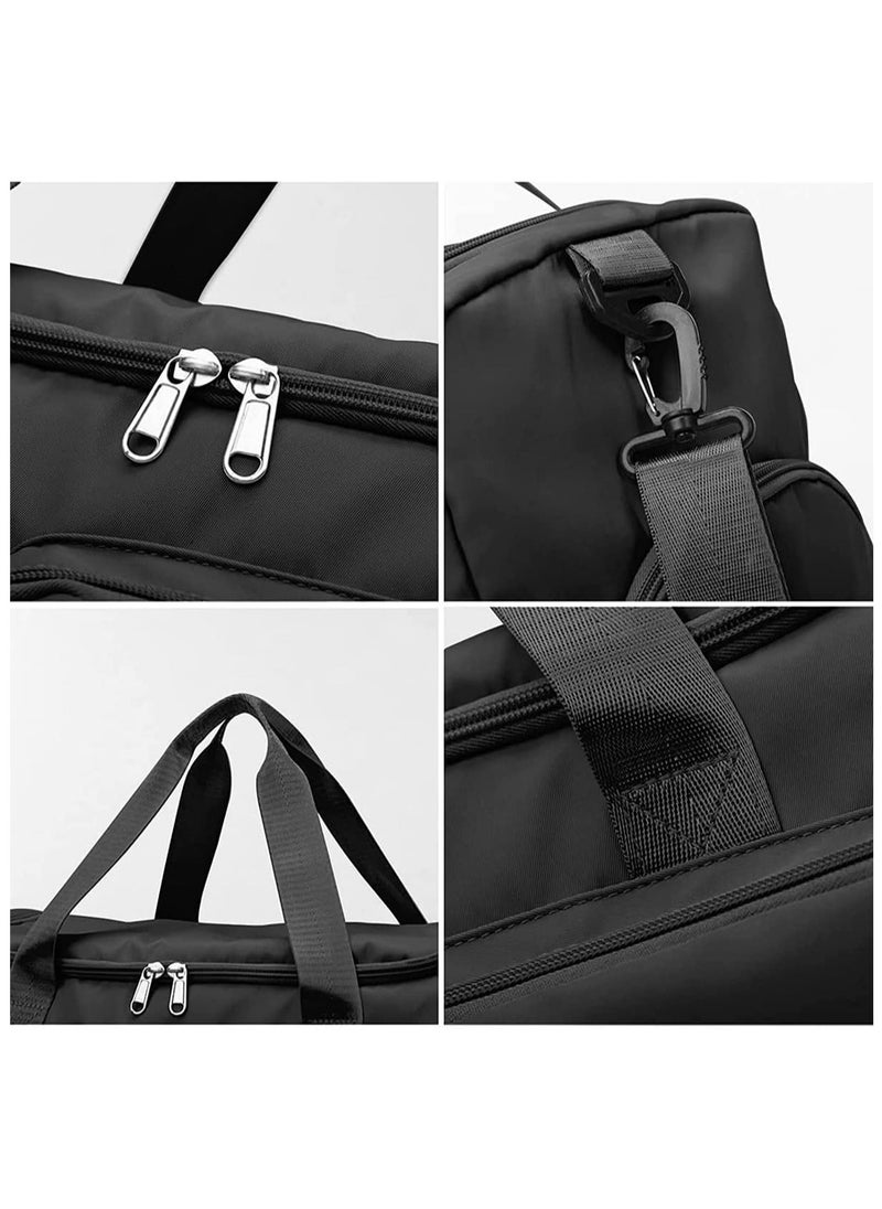 Arabest - Travel Duffel Bag with Shoes Compartment Sports Gym Bag with Dry Wet Separated Pocket for Men and Women, Overnight Bag Weekender Bag Training Handbag Yoga Bag (black) - Image 1