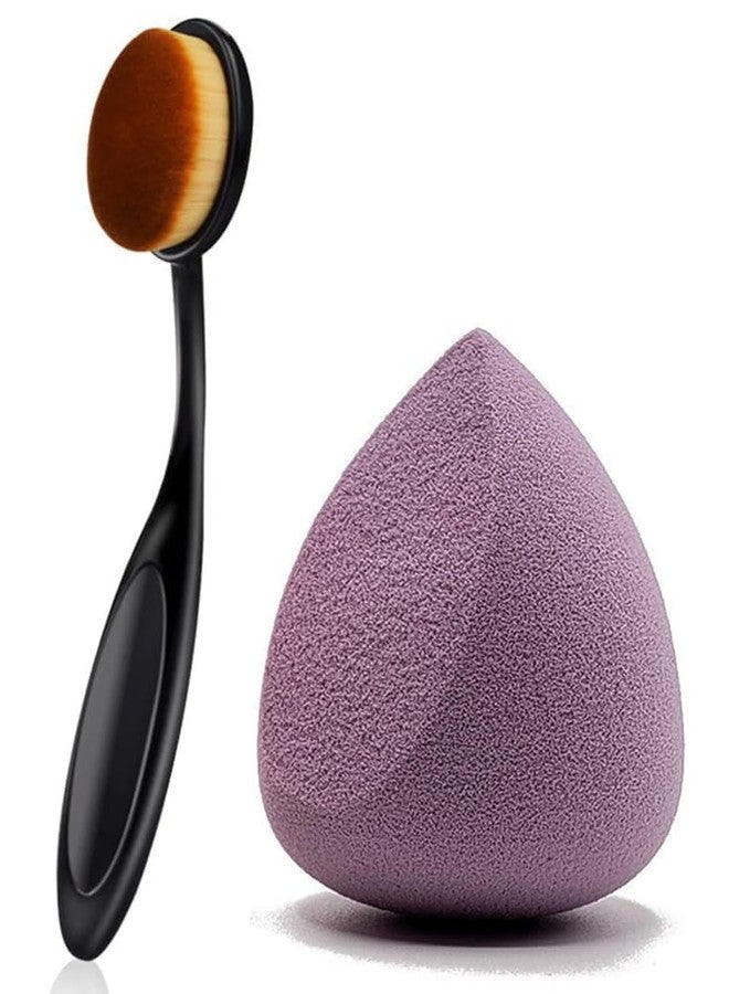 Calitate24 Foundation Brush for Makeup, Face Makeup Brush Oval Makeup Toothbrush Black Medium Toothbrush Makeup Brushes Fast Flawless Application Liquid Cream Powder Foundation, Sunscreen Brush Applicator for Girls with Beauty Blender - Image 1