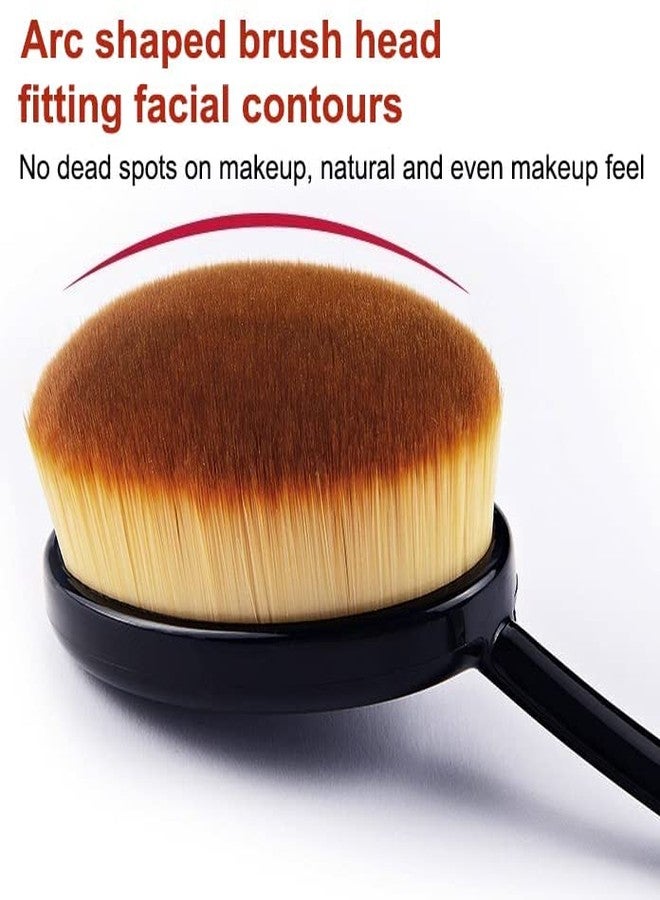 Calitate24 Foundation Brush for Makeup, Face Makeup Brush Oval Makeup Toothbrush Black Medium Toothbrush Makeup Brushes Fast Flawless Application Liquid Cream Powder Foundation, Sunscreen Brush Applicator for Girls with Beauty Blender - Image 2