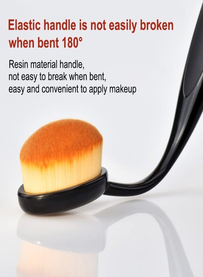 Calitate24 Foundation Brush for Makeup, Face Makeup Brush Oval Makeup Toothbrush Black Medium Toothbrush Makeup Brushes Fast Flawless Application Liquid Cream Powder Foundation, Sunscreen Brush Applicator for Girls with Beauty Blender - Image 3