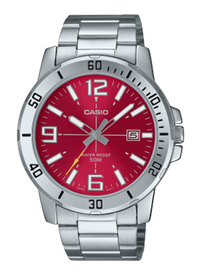 CASIO Men's Analog Round Shape Resin Wrist Watch - MTP-VD01D-4BVUDF - 45 Mm