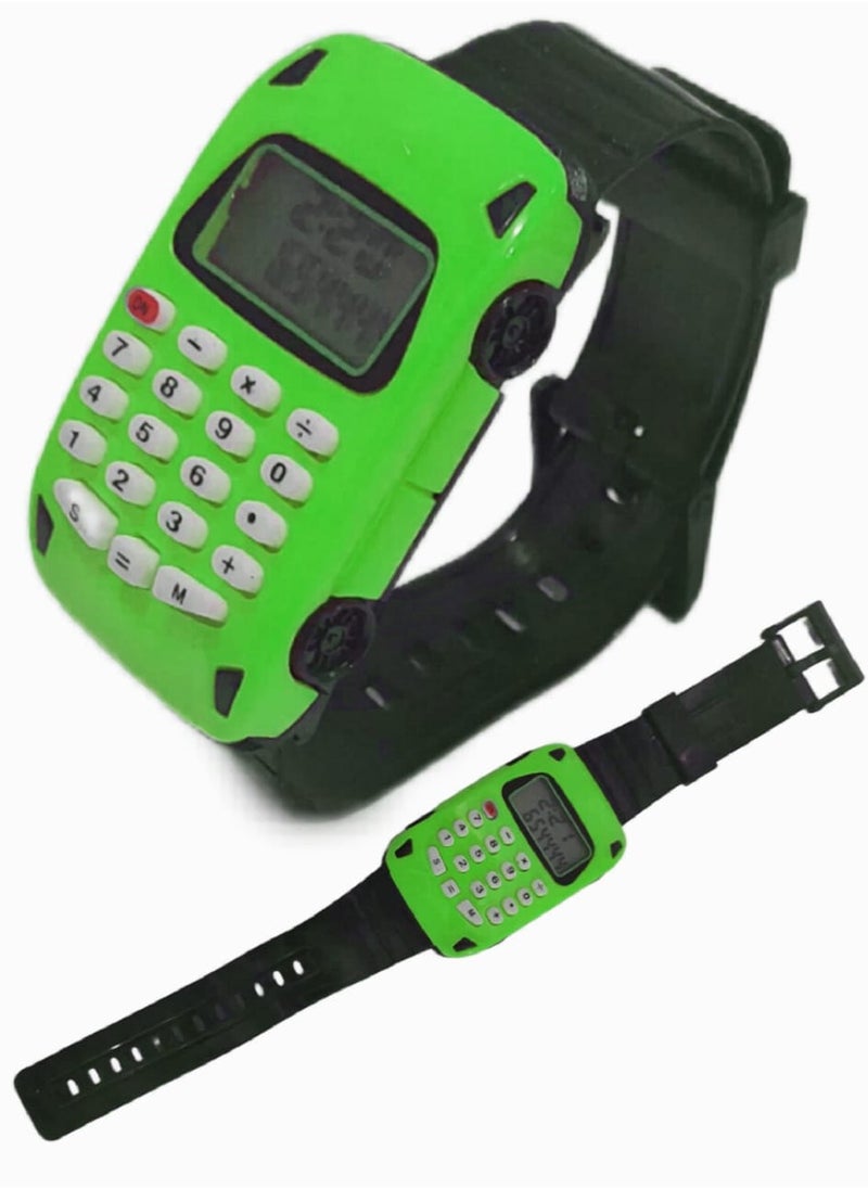 Generic - Kids rubber strap calculator digital colored wrist watch - Image 1