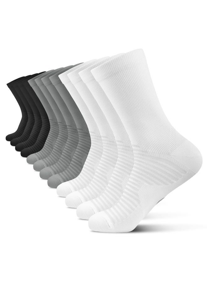 PAPLUS Compression Athletic Crew Socks (6 Pairs) for Men & Women - Image 1