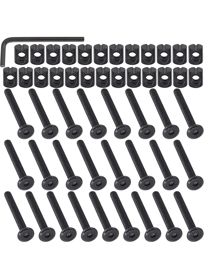 Generic M6 x 50mm 50PCS Black Zinc Plated Hex Socket Cap Bolts Crib Bolts and Barrel Nuts Cross Dowel Replacement for Crib Cots Beds Chair Table Desk Furniture  - Image 1