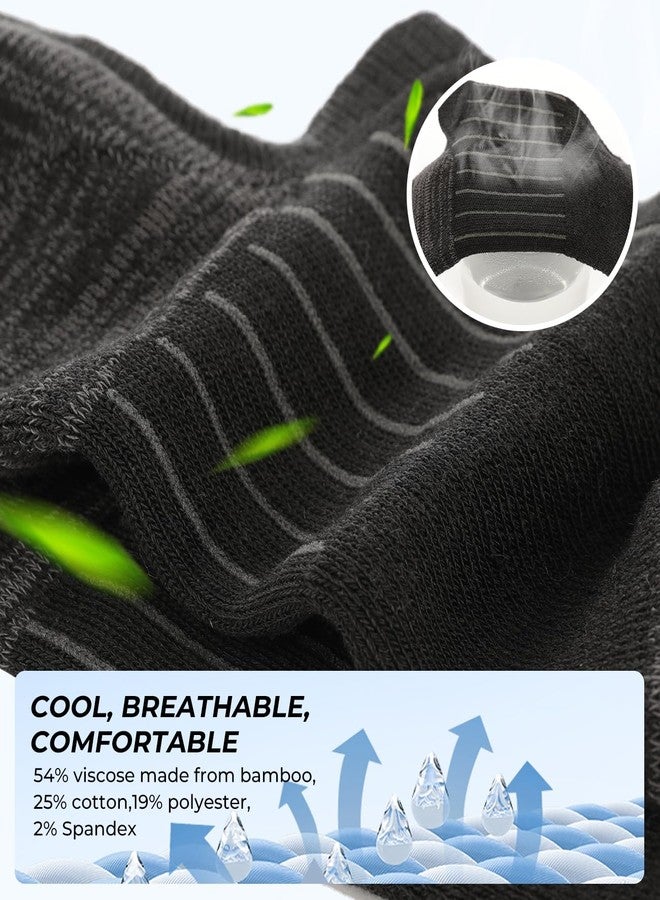 BAMBOO COOL جوارب بامبو كول الرجالية القصيرة غير الظاهرة، جوارب رياضية كاجوال للرجال ذات قبضة مانعة للانزلاق - Image 2