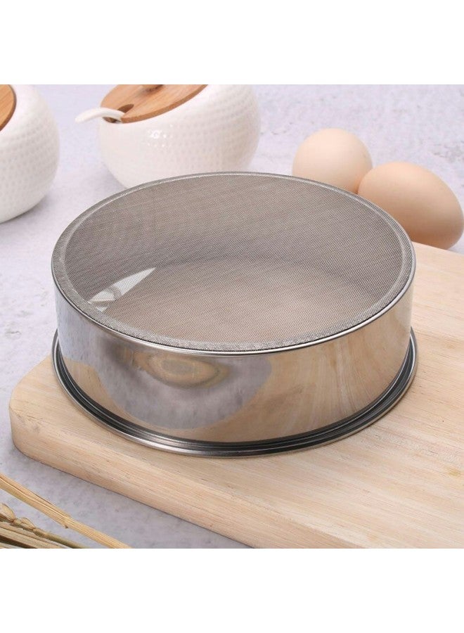 Direct Flour Sieve Stainless Steel Sieve Filter Mesh Corn Sieve Kitchen Baking Surface Luo 30 Mesh 40 Mesh-Specifications:Diameter 19.5CM Thickened 120 PCs/box - Image 4