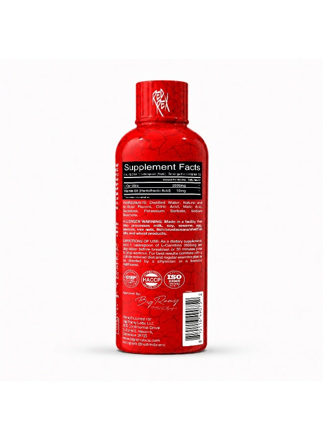 RED REX Liquid L-Carnitine Fat Burner - Fruit Punch Flavor - 480ml - for Fat Burning & Weight Management - Image 2