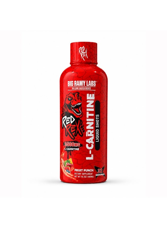 RED REX Liquid L-Carnitine Fat Burner - Fruit Punch Flavor - 480ml - for Fat Burning & Weight Management - Image 1